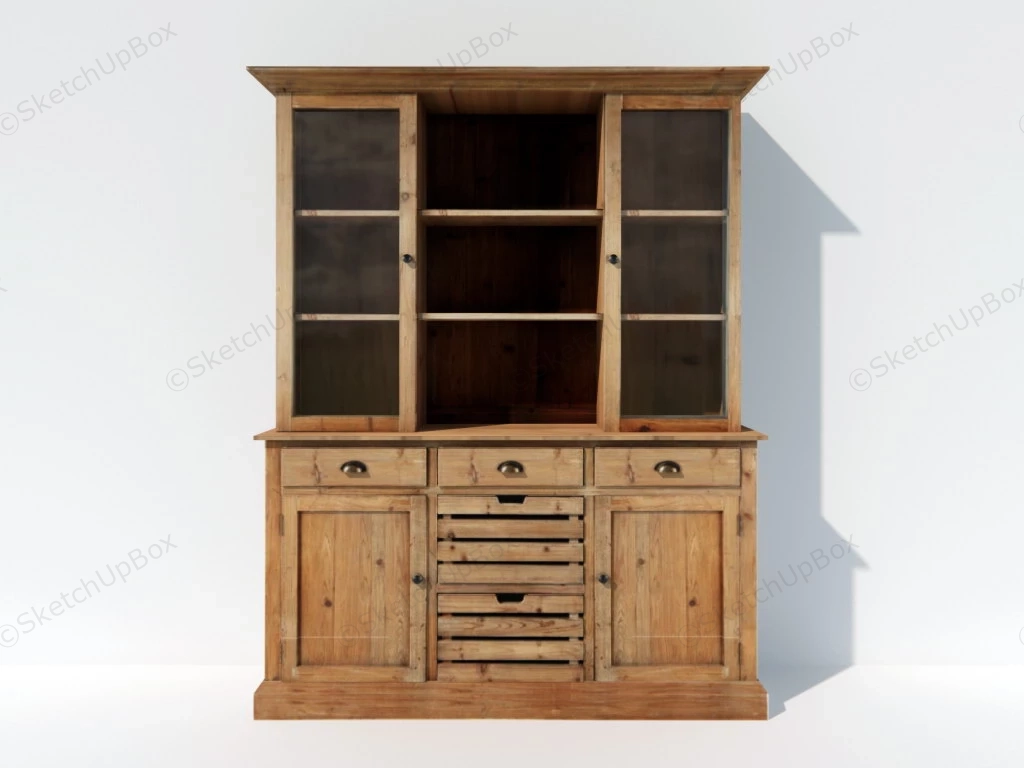 Rustic Wood Cupboard sketchup model preview - SketchupBox
