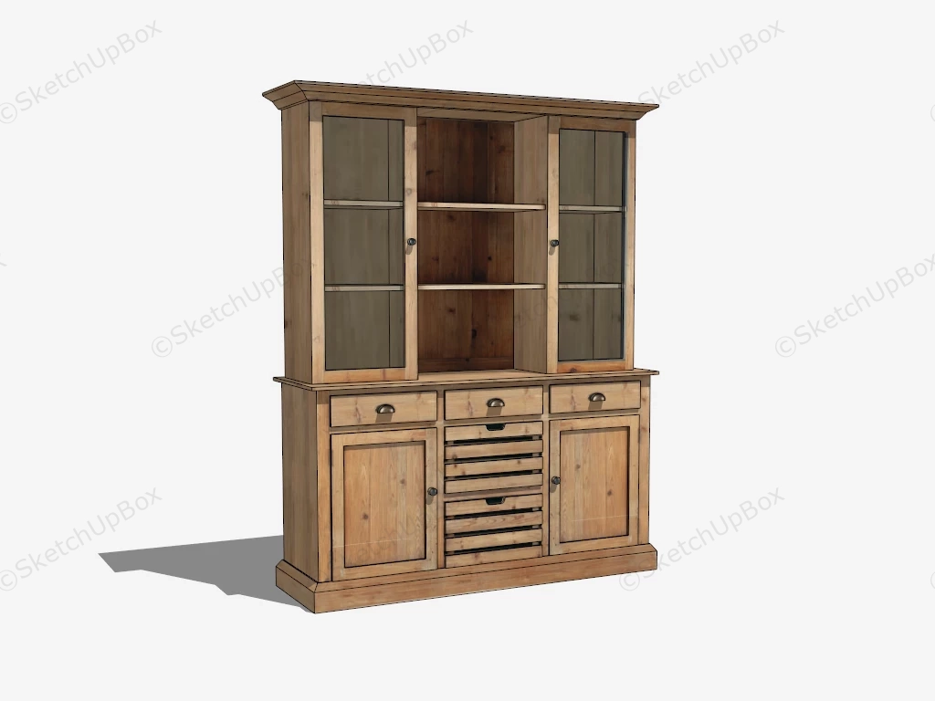 Rustic Wood Cupboard sketchup model preview - SketchupBox