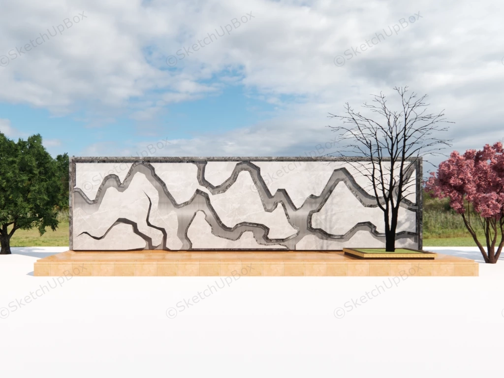 Landscape Garden Wall Idea sketchup model preview - SketchupBox