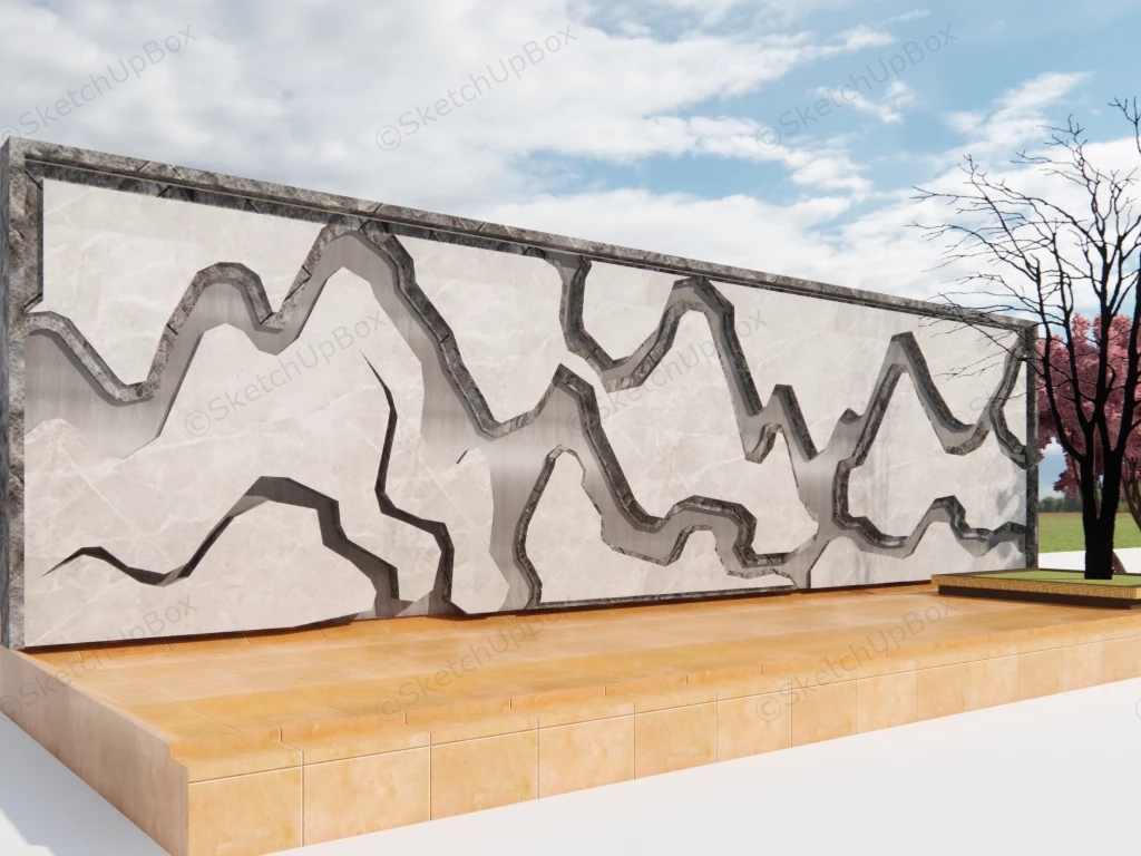 Landscape Garden Wall Idea sketchup model preview - SketchupBox