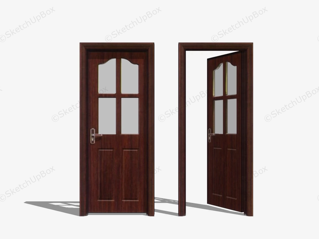 Interior Door With Glass sketchup model preview - SketchupBox