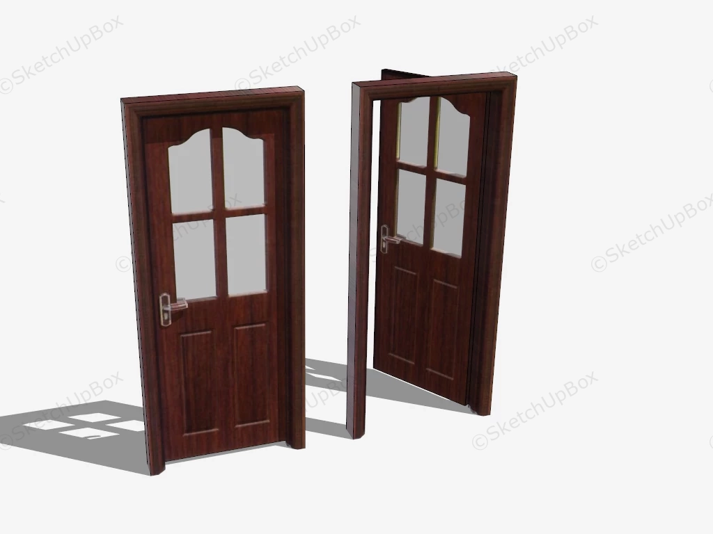Interior Door With Glass sketchup model preview - SketchupBox