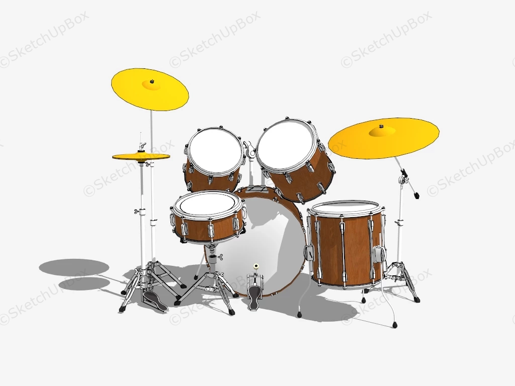 5 Piece Drum Set sketchup model preview - SketchupBox