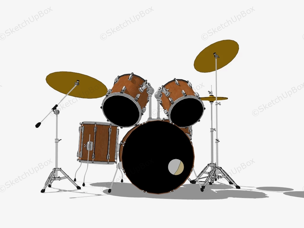 5 Piece Drum Set sketchup model preview - SketchupBox