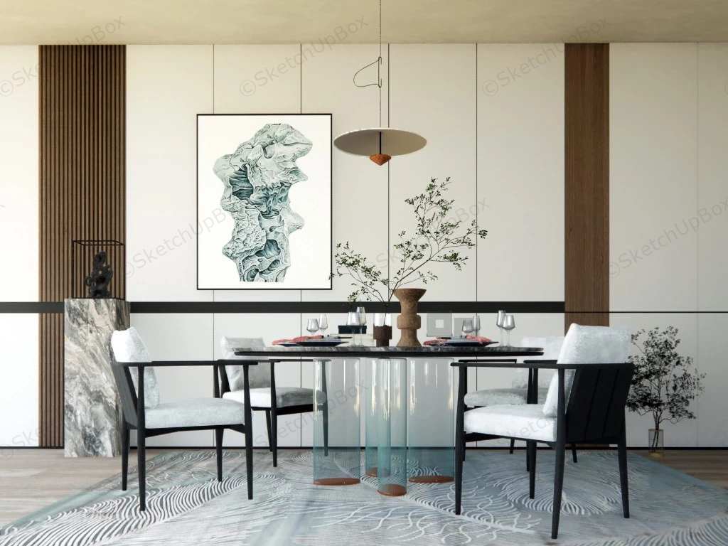 Art Deco Dining Room Design sketchup model preview - SketchupBox