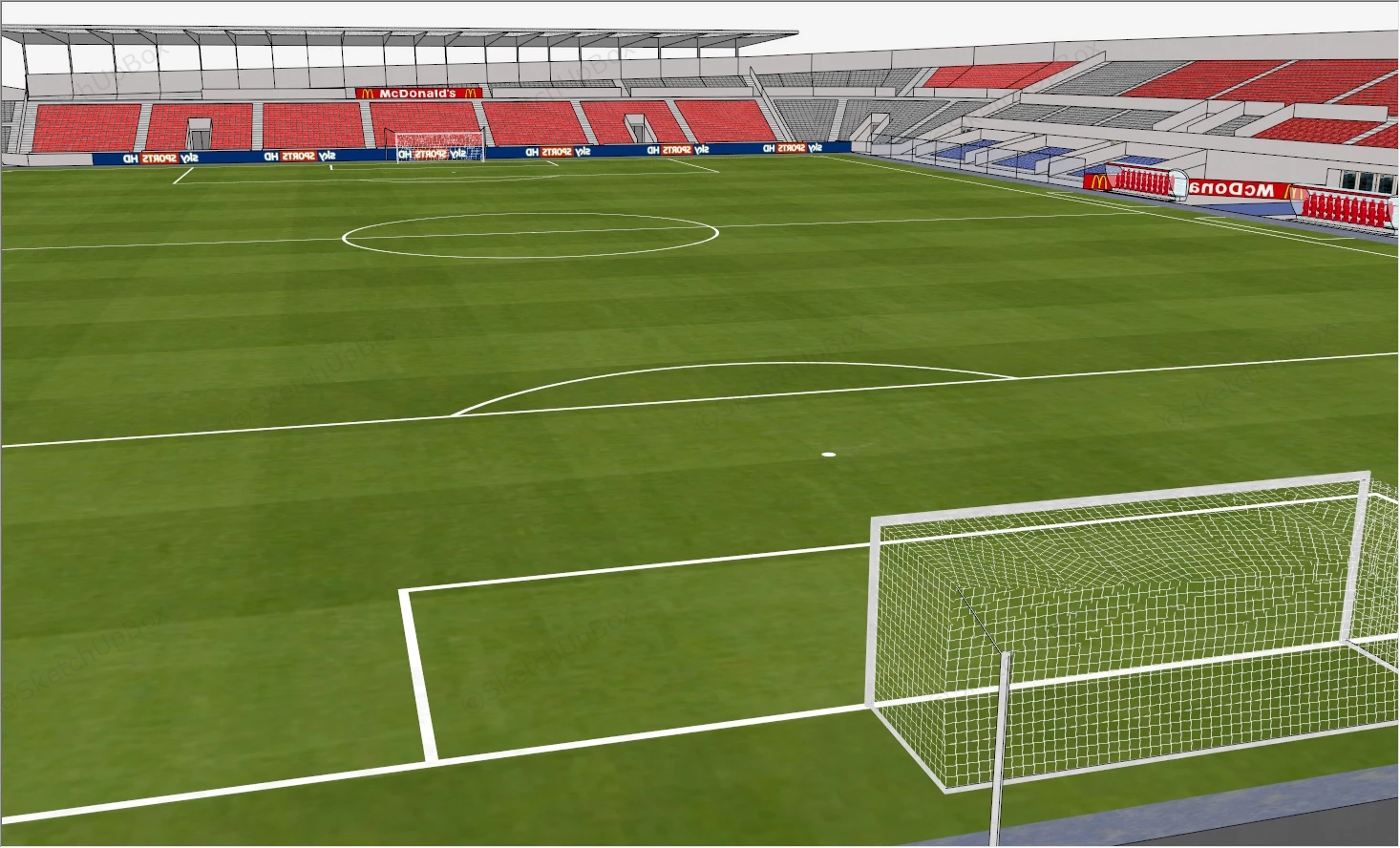 College Soccer Stadium sketchup model preview - SketchupBox