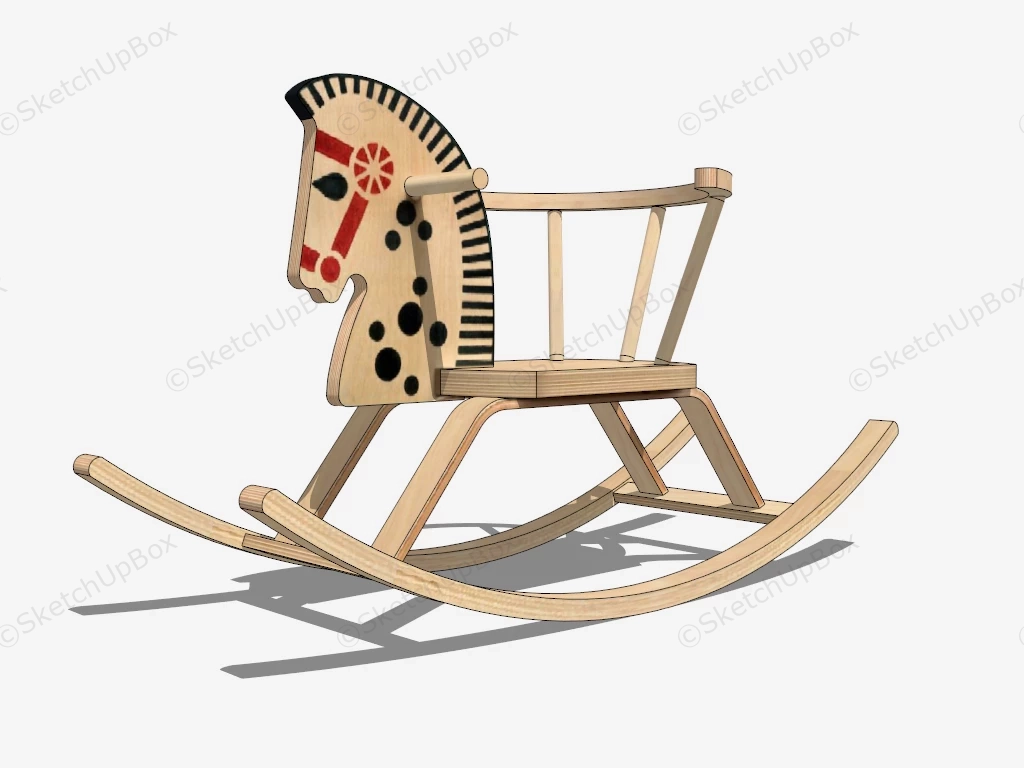 Wood Rocking Horse sketchup model preview - SketchupBox