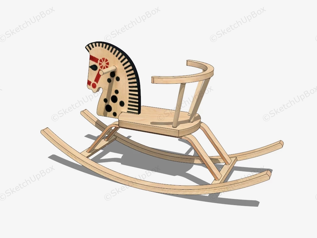 Wood Rocking Horse sketchup model preview - SketchupBox