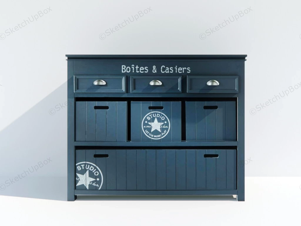 Blue Buffet Sideboard sketchup model preview - SketchupBox
