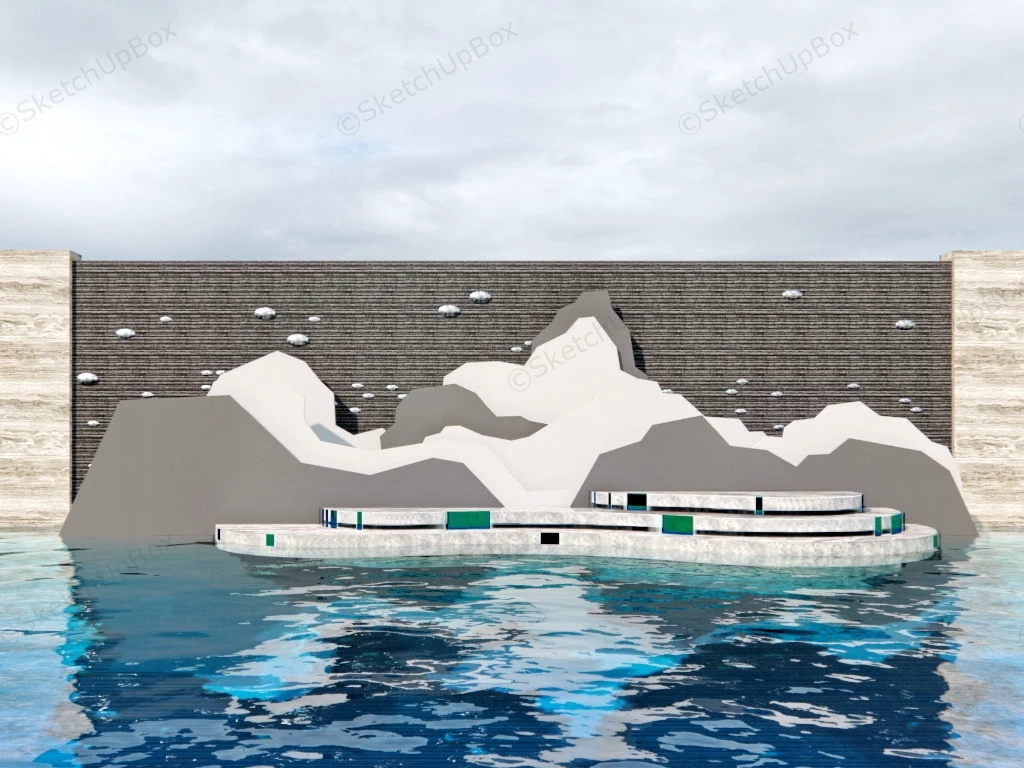 Landscaping Water Feature Wall sketchup model preview - SketchupBox