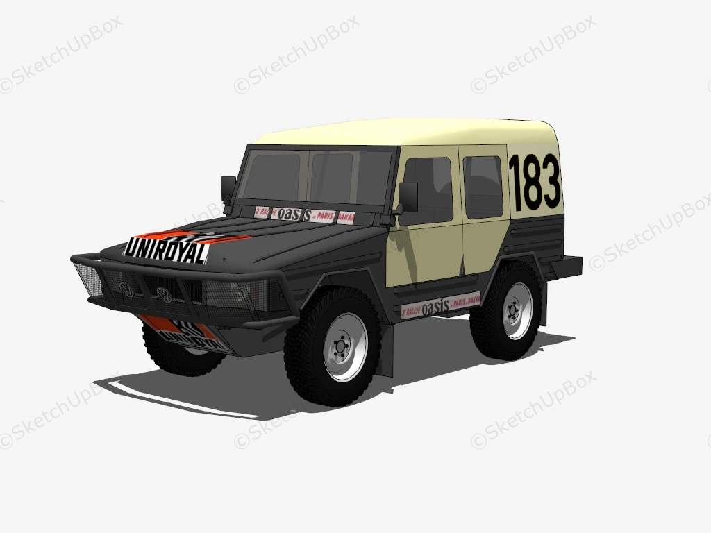 Volkswagen Iltis Rallye Oasis sketchup model preview - SketchupBox