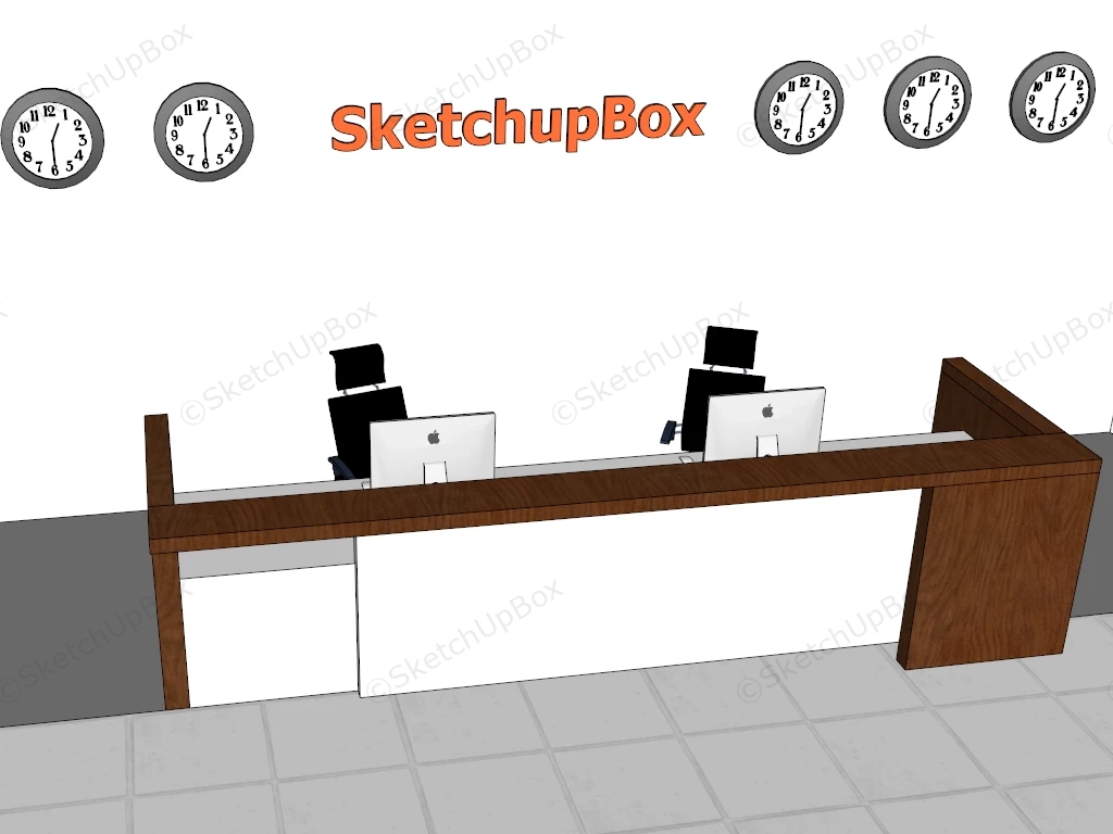 Hotel Front Desk Design sketchup model preview - SketchupBox