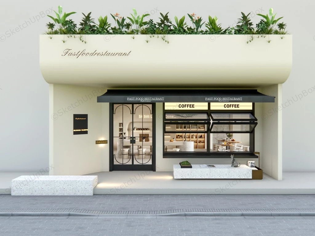 Fast Food Restaurant Storefront sketchup model preview - SketchupBox