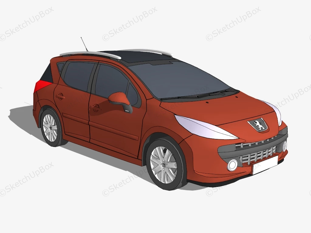Peugeot 207 SW sketchup model preview - SketchupBox