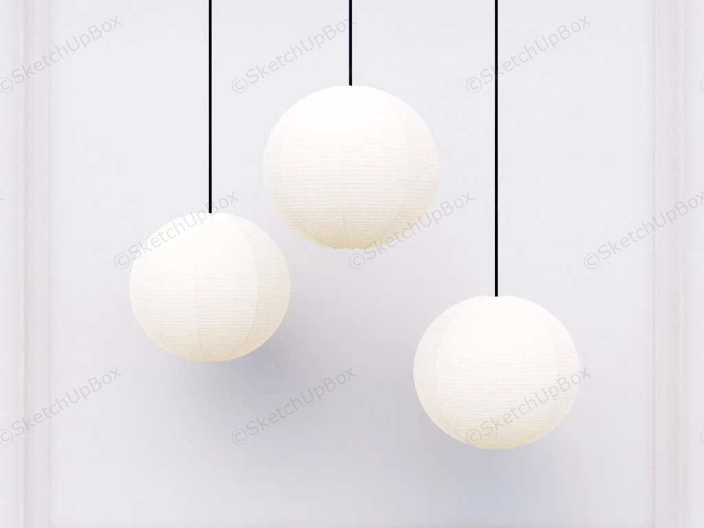 Modern Globe Pendant Lights sketchup model preview - SketchupBox