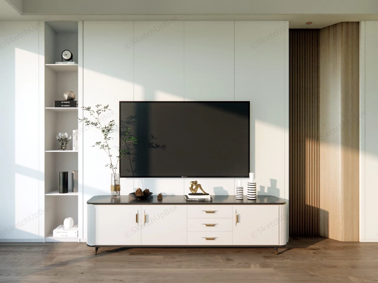 Tv Stand Accent Wall Idea sketchup model preview - SketchupBox