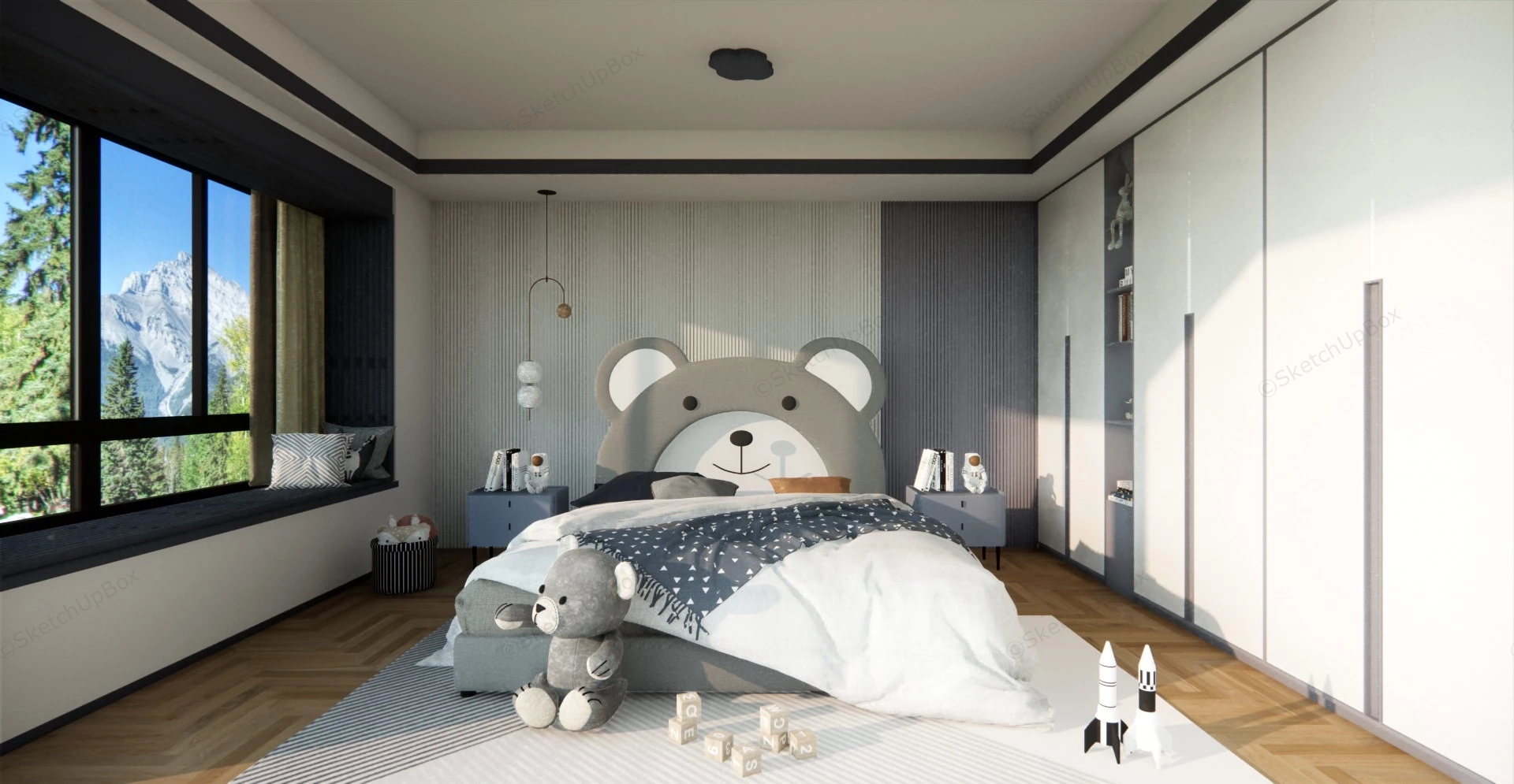 Kids Bear Room Decor sketchup model preview - SketchupBox