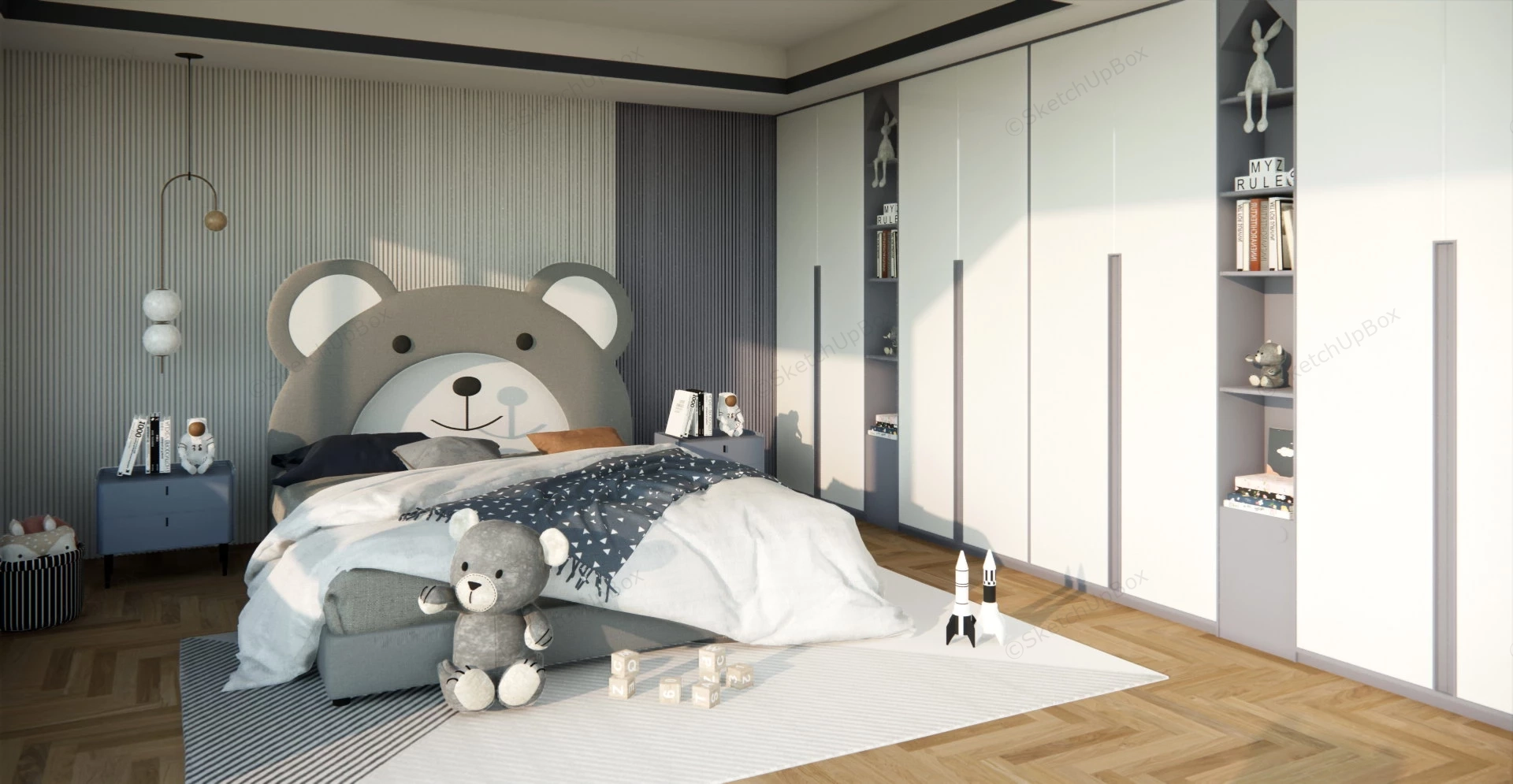 Kids Bear Room Decor sketchup model preview - SketchupBox