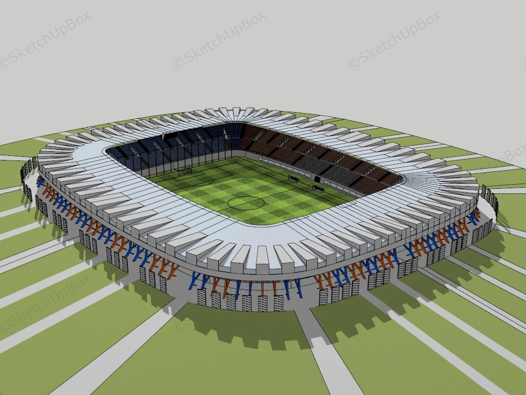 Soccer Field Stadium sketchup model preview - SketchupBox