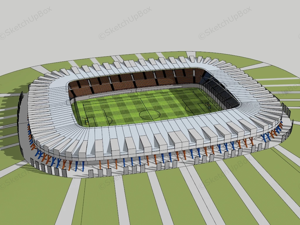 Soccer Field Stadium sketchup model preview - SketchupBox