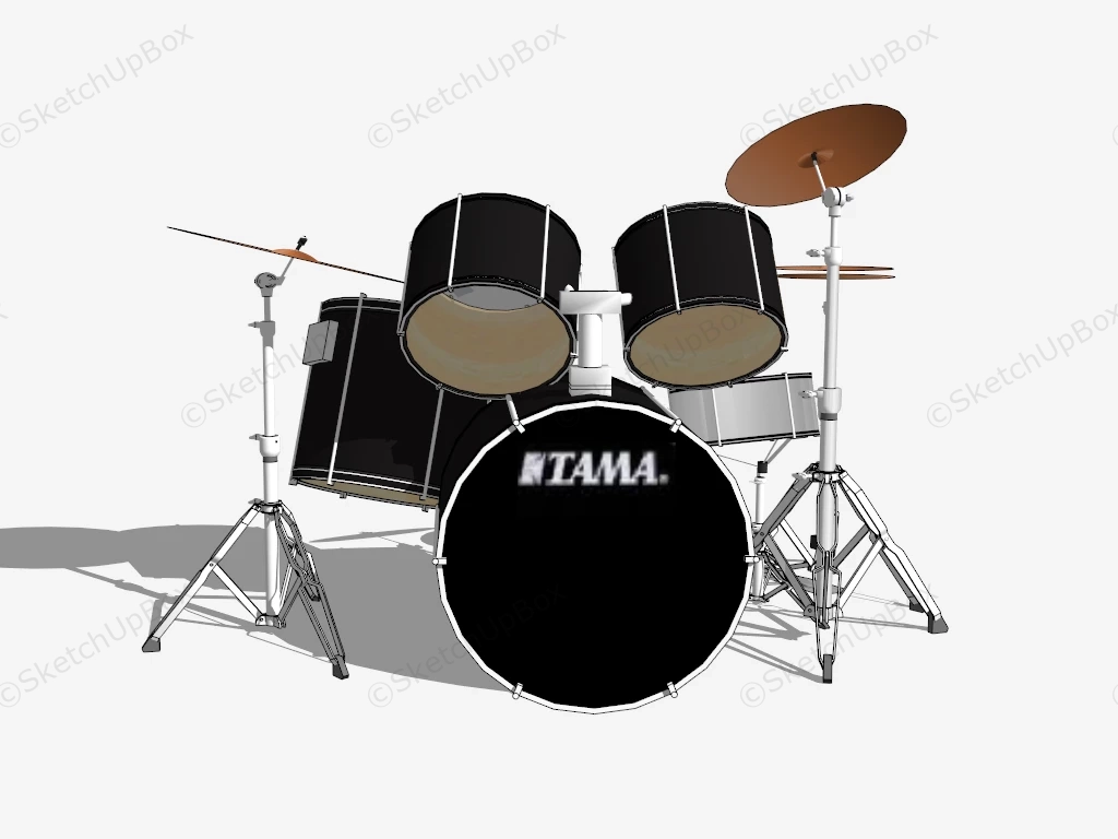 Tama Drum Set sketchup model preview - SketchupBox