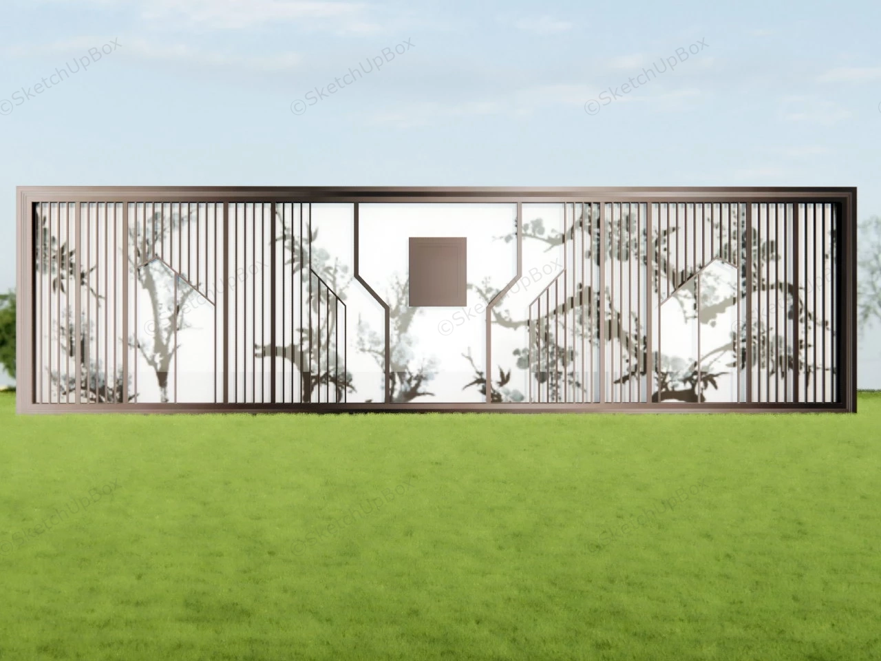 Landspace Garden Wall sketchup model preview - SketchupBox