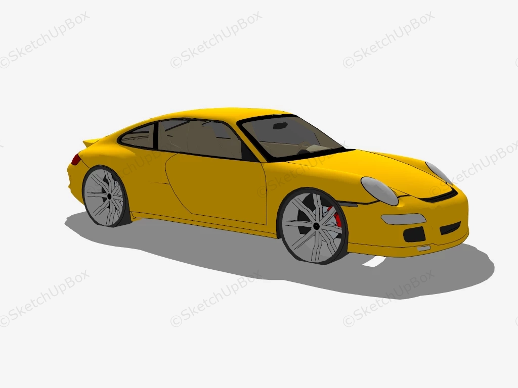 Yellow Sports Car sketchup model preview - SketchupBox