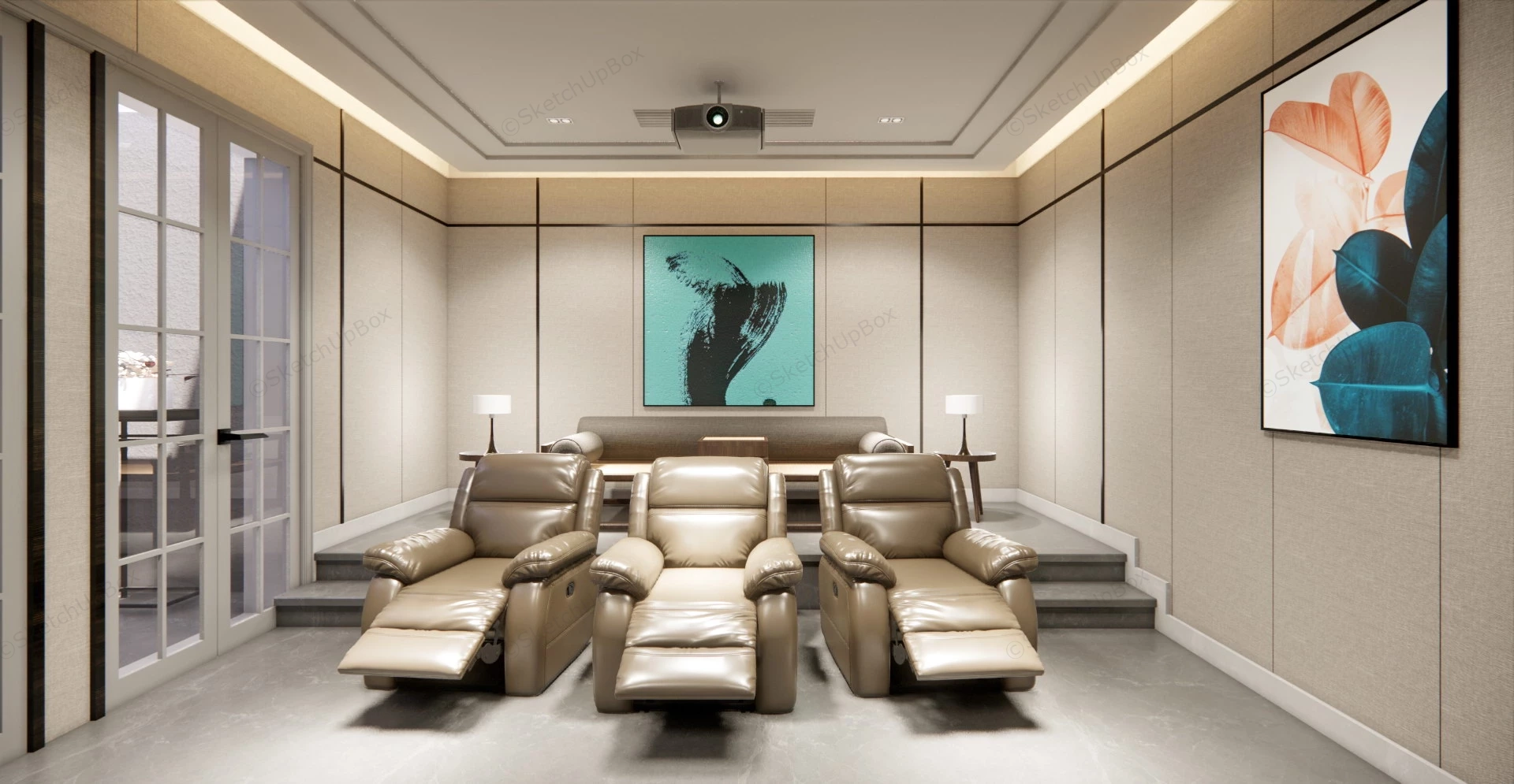 Home Theater Interior Design sketchup model preview - SketchupBox