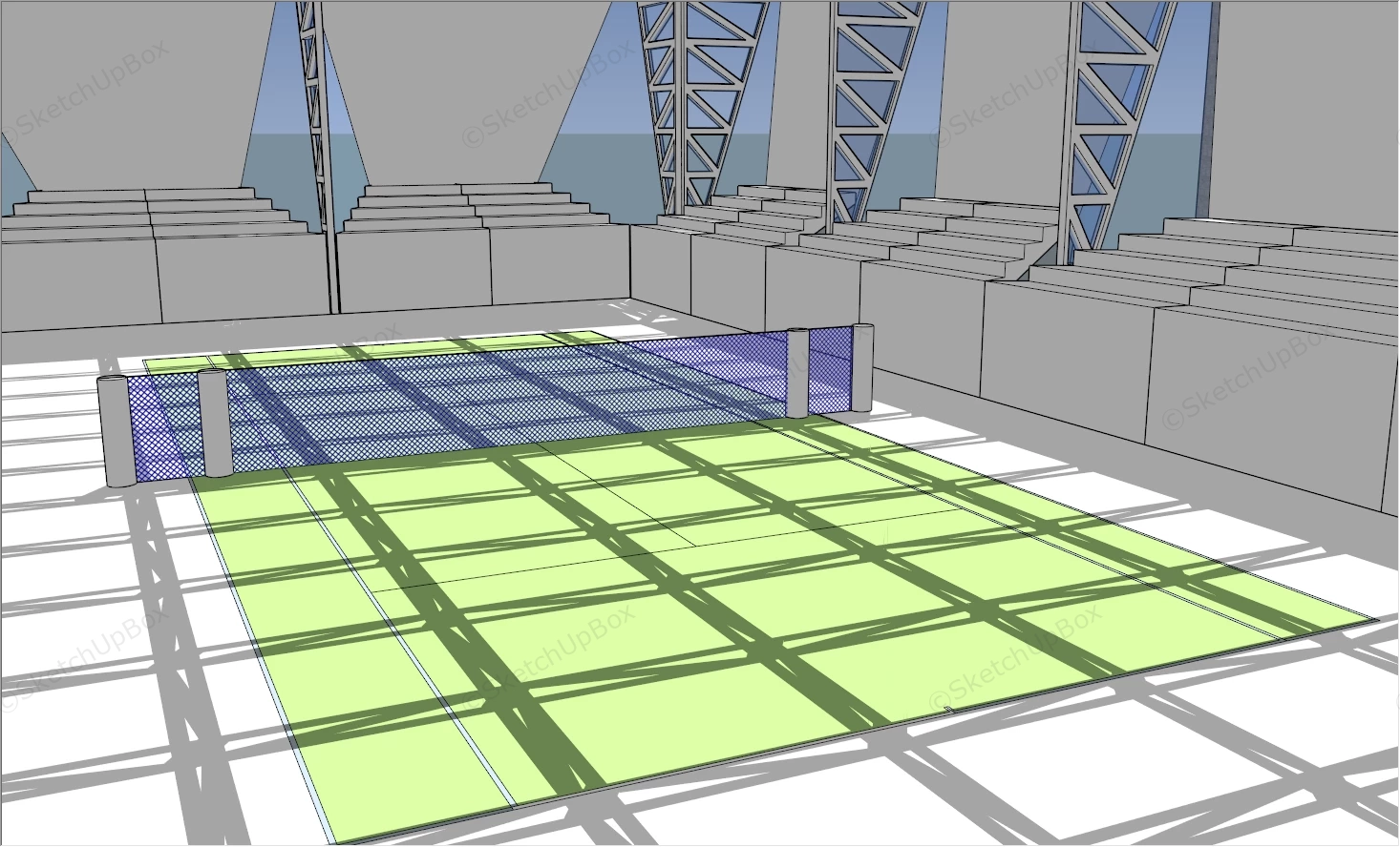 Badminton Stadiums sketchup model preview - SketchupBox