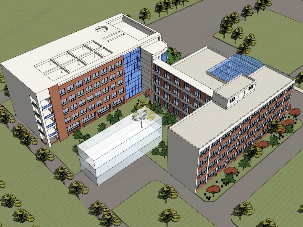 University Library Architecture sketchup model preview - SketchupBox
