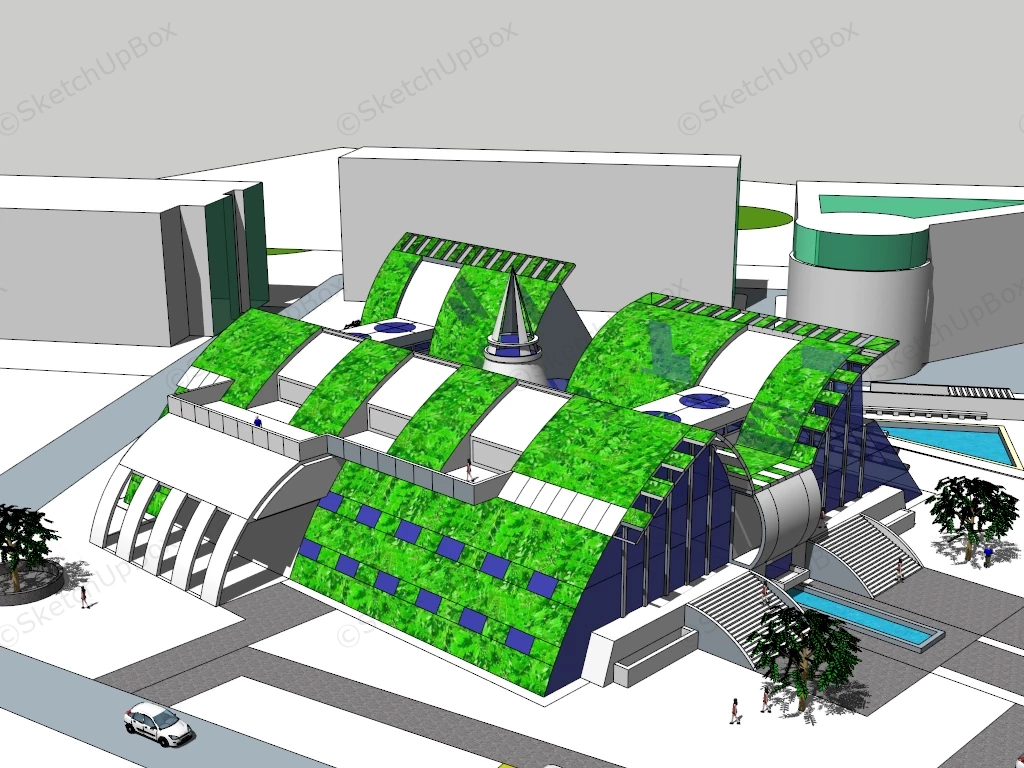 Multi Purpose Sports Stadium sketchup model preview - SketchupBox