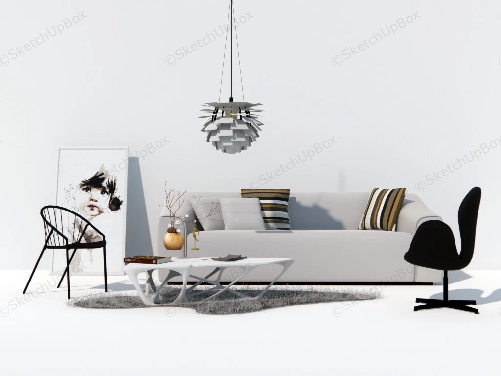 Small Space Living Room Set sketchup model preview - SketchupBox