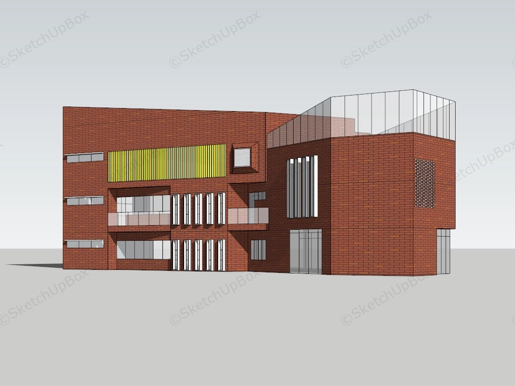 Kindergarten School Building Design sketchup model preview - SketchupBox
