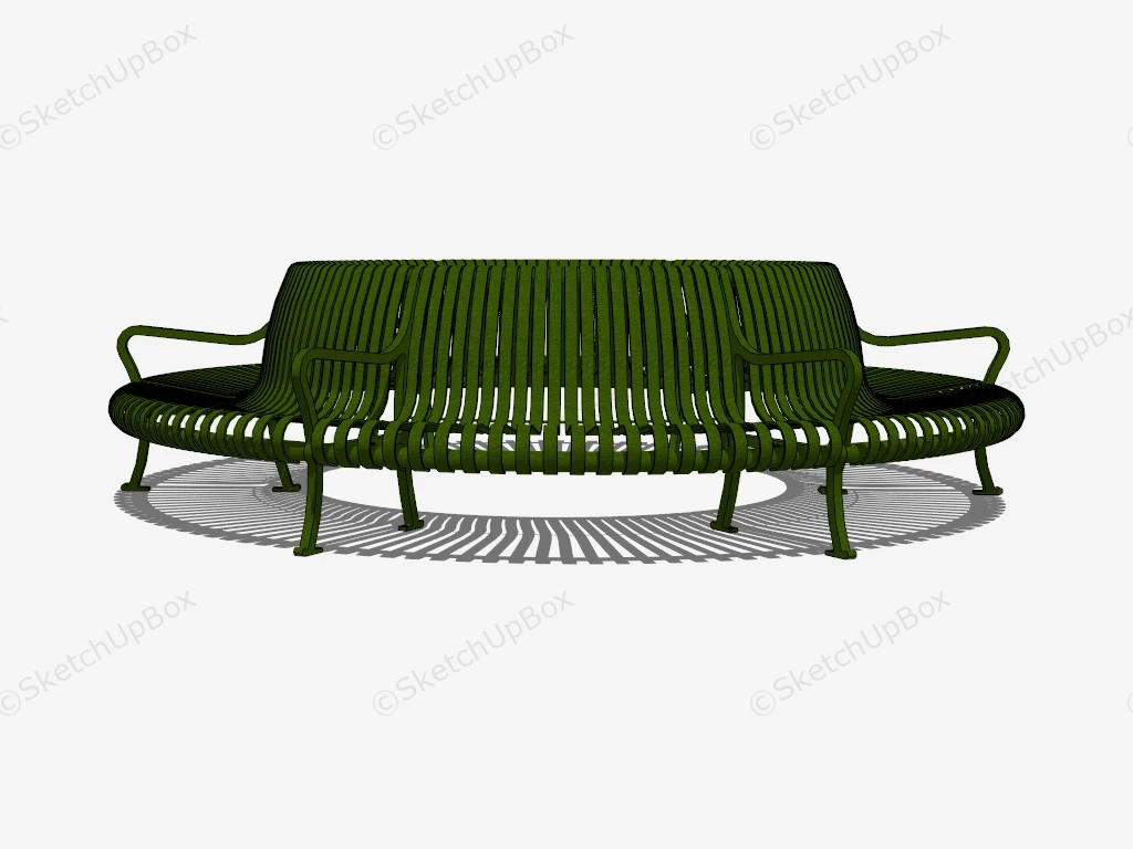 Antique Metal Circular Tree Bench sketchup model preview - SketchupBox