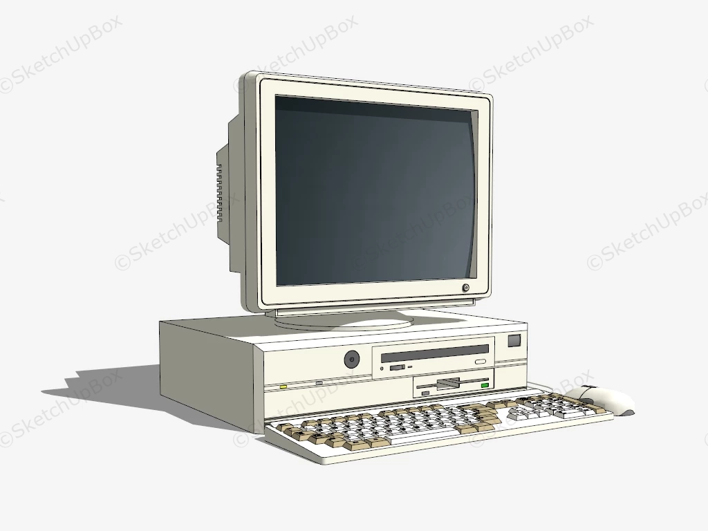 Old PC Computer sketchup model preview - SketchupBox