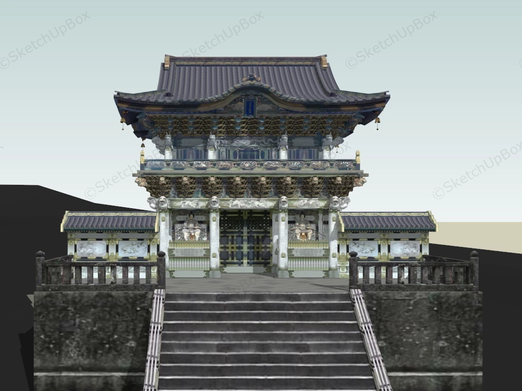 Japan Buddha Temple sketchup model preview - SketchupBox