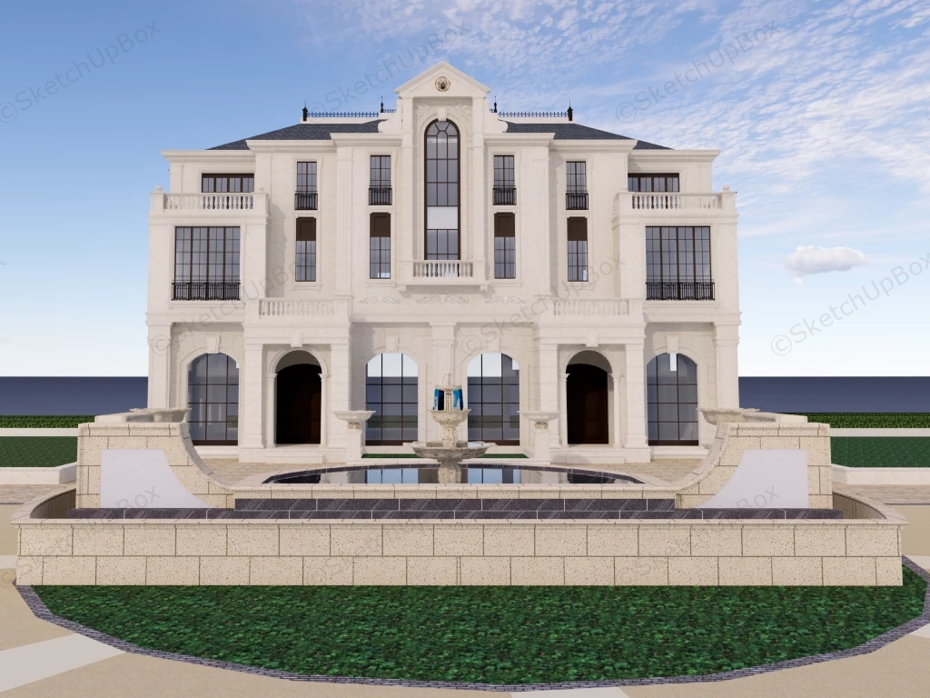 French Style Mansion sketchup model preview - SketchupBox