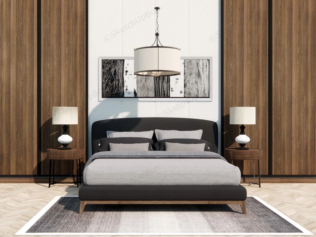 Bedroom Accent Wall Design Idea sketchup model preview - SketchupBox
