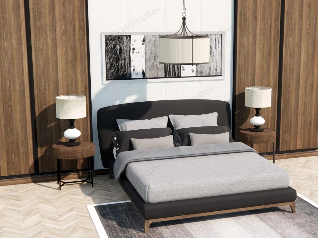 Bedroom Accent Wall Design Idea sketchup model preview - SketchupBox
