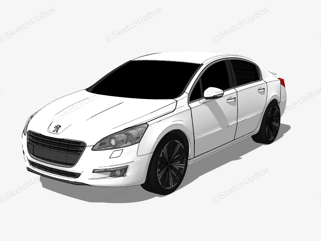 2012 Peugeot 508 Saloon sketchup model preview - SketchupBox