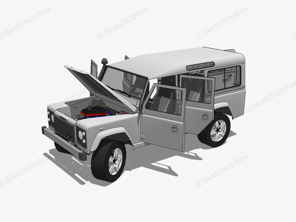 Land Rover Defender 110 Estate sketchup model preview - SketchupBox