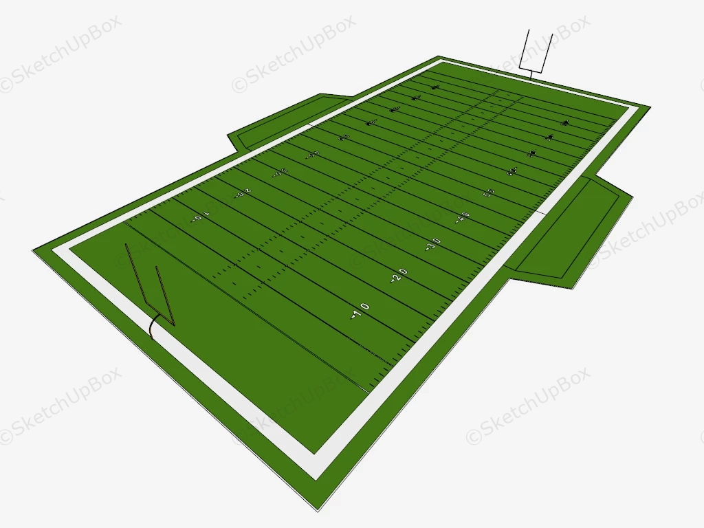 American Football Field sketchup model preview - SketchupBox