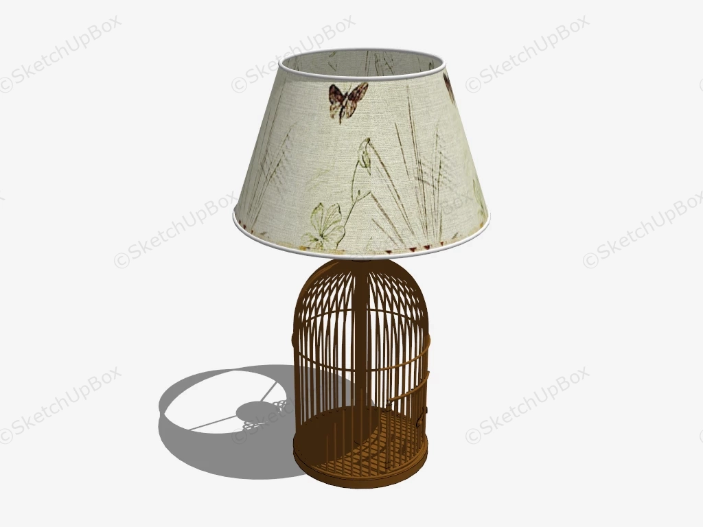 Retro Birdcage Table Lamp sketchup model preview - SketchupBox