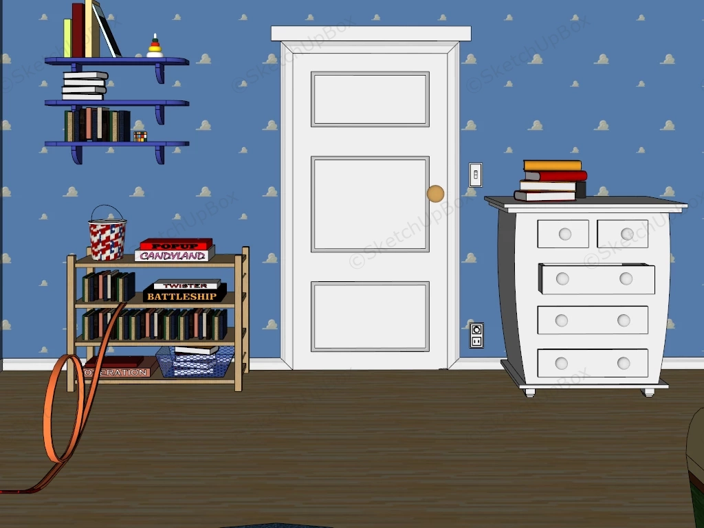Blue Boys Room Idea sketchup model preview - SketchupBox