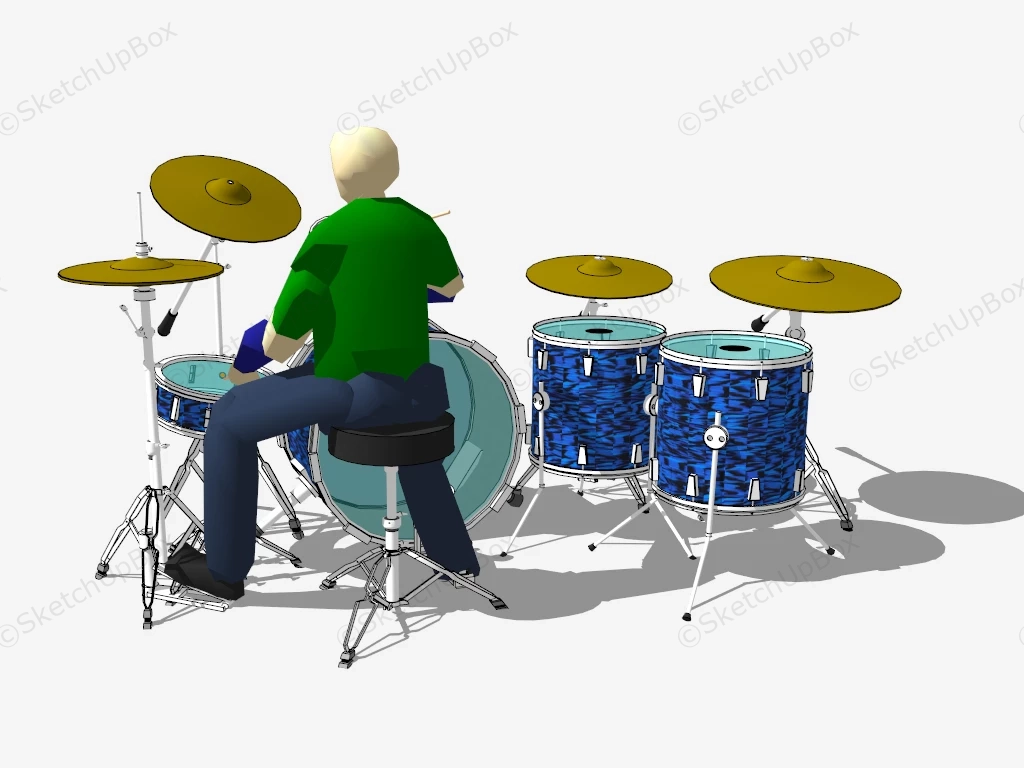 Ludwig Drum Set sketchup model preview - SketchupBox