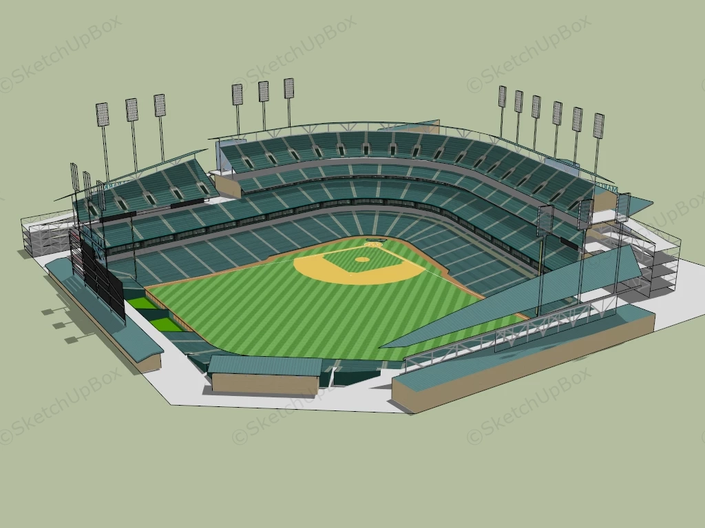 Baseball Field sketchup model preview - SketchupBox