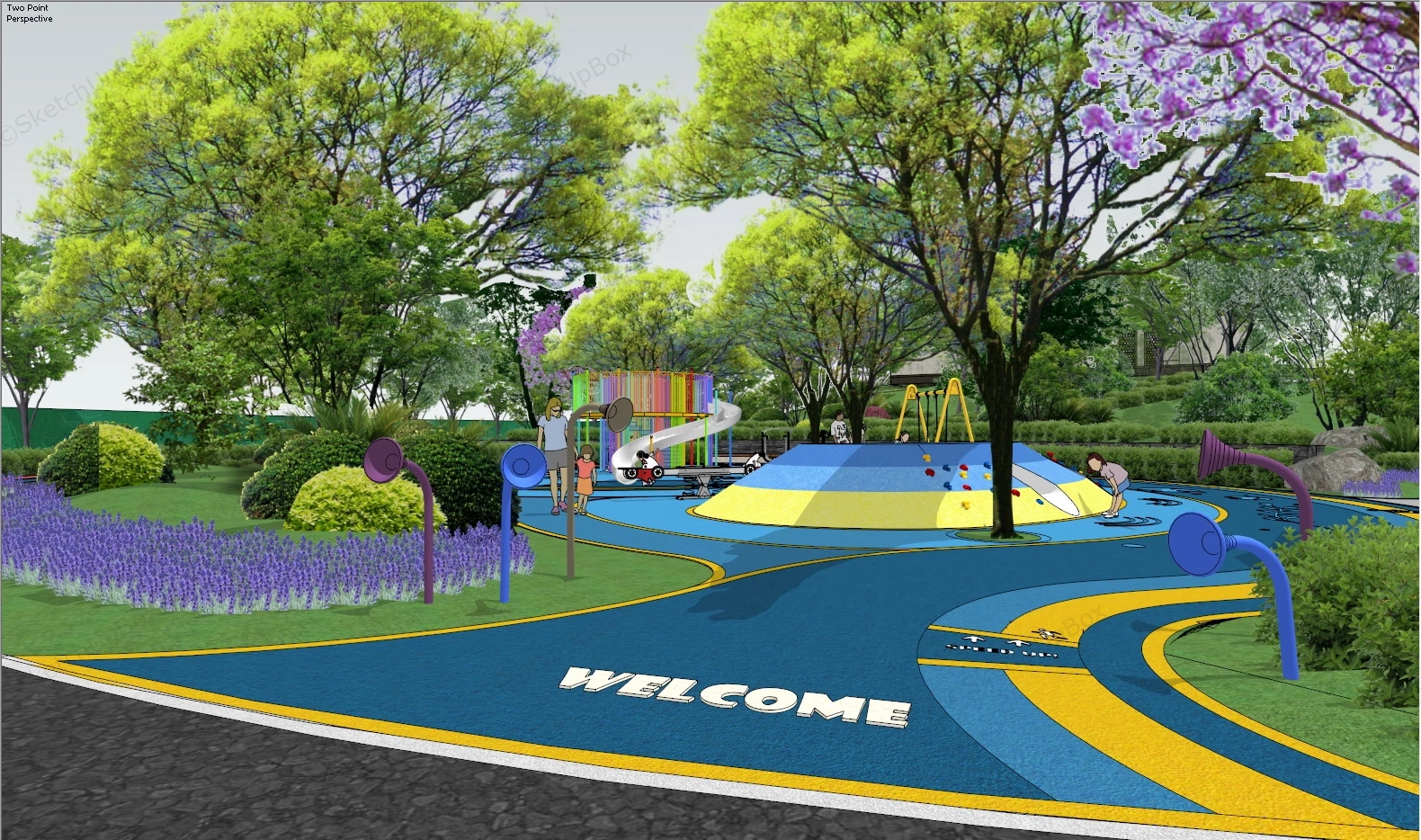 Community Park Playground Design sketchup model preview - SketchupBox