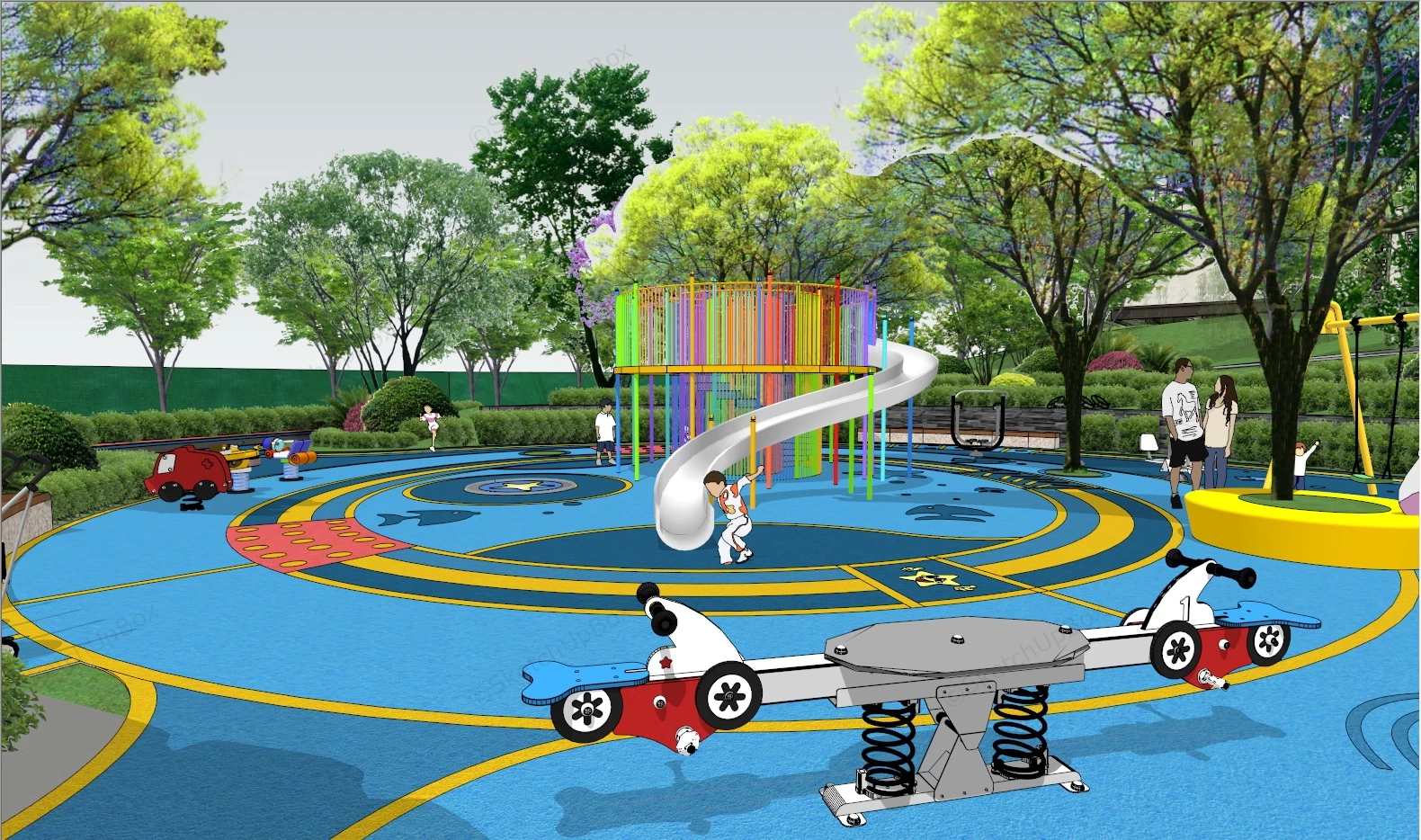 Community Park Playground Design sketchup model preview - SketchupBox