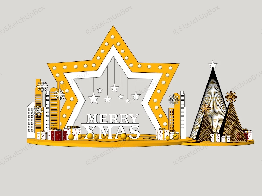 Shopping Mall Christmas Decorations sketchup model preview - SketchupBox