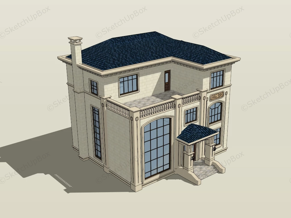 3 Story House Exterior sketchup model preview - SketchupBox